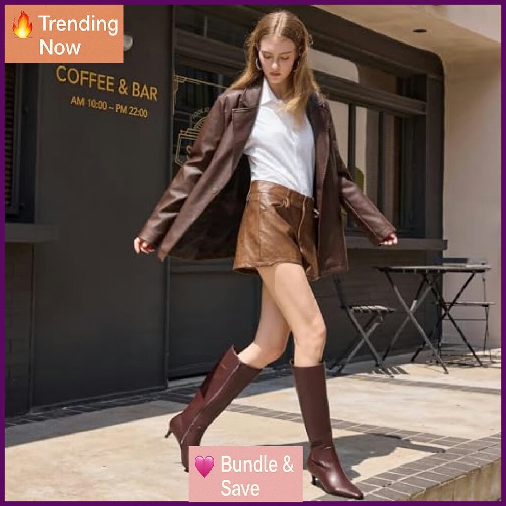 Snakeskin Booties Slip On Chunky Block Mid Heels … - image 4